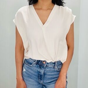 Ann Taylor Mixed Media V-neck Top